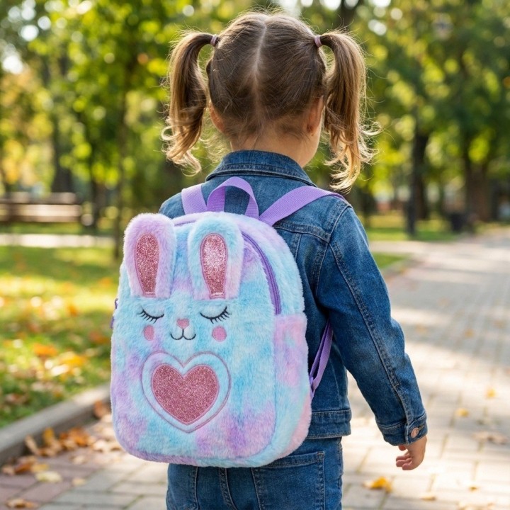 Morral Peluche Conejito Niña Detalles Brillantes
