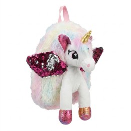 Morral Peluche Unicornio 3d Niña Alas Brillantes