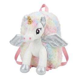 Morral Peluche Unicornio 3d Niña Alas Brillantes
