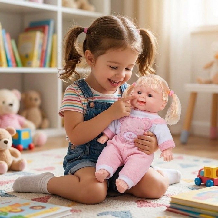 Muñeca Bebé Realista Juguete Con Overol Niña