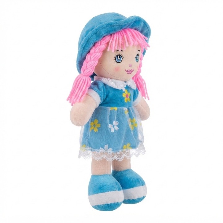 Muñeca De Trapo Peluche Para Niña Vestido Flores