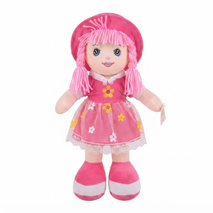 Muñeca De Trapo Peluche Para Niña Vestido Flores