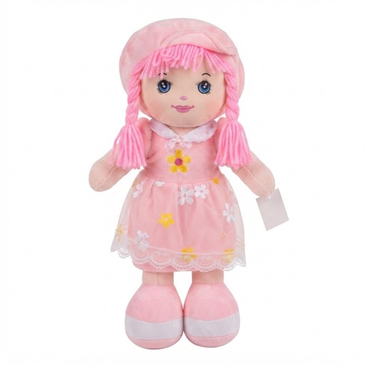 Muñeca De Trapo Peluche Para Niña Vestido Flores