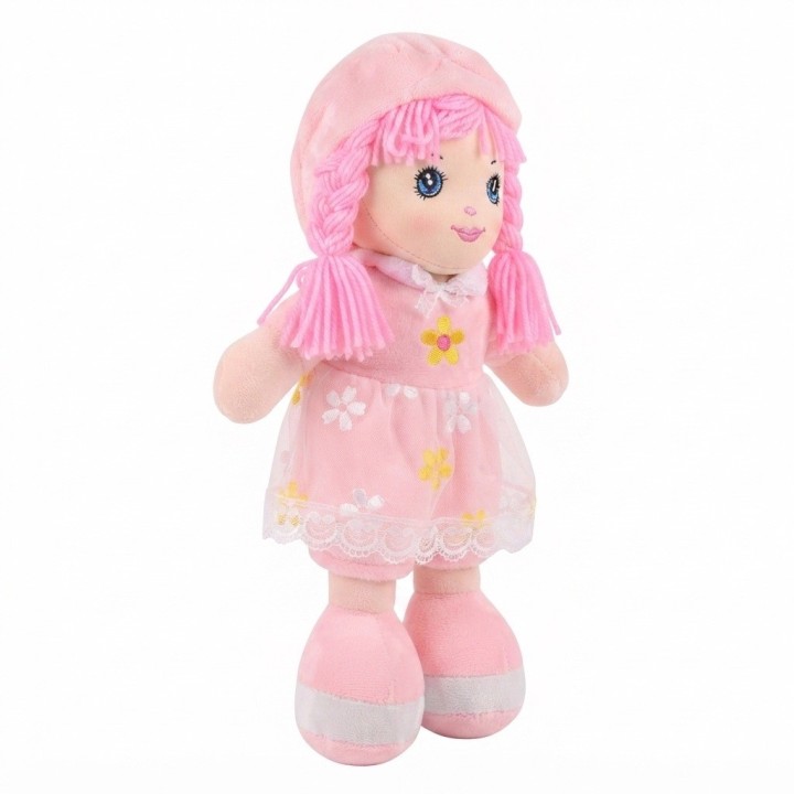 Muñeca De Trapo Peluche Para Niña Vestido Flores