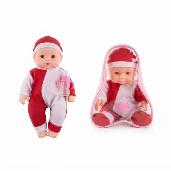 Hermoso Muñeco Bebé Con Morral Transparente Y Accesorios