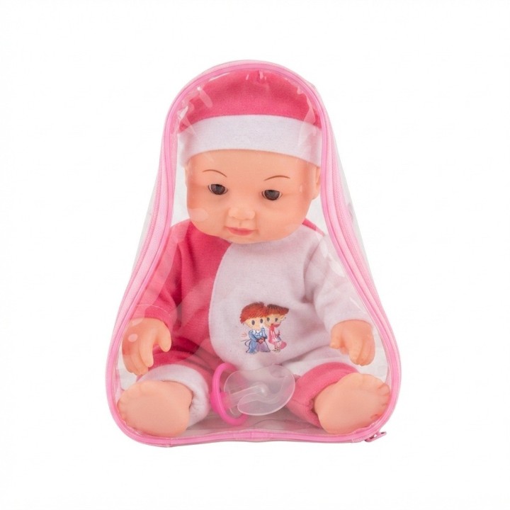 Hermoso Muñeco Bebé Con Morral Transparente Y Accesorios