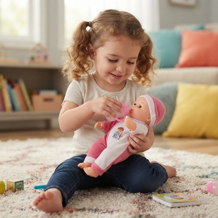 Hermoso Muñeco Bebé Con Morral Transparente Y Accesorios