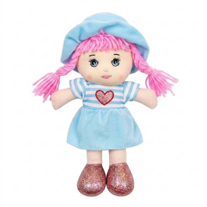 Mini Muñeca De Trapo Peluche Para Niña Sombrero Y Corazón