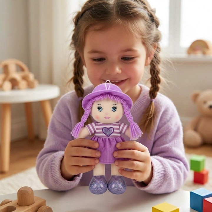 Mini Muñeca De Trapo Peluche Para Niña Sombrero Y Corazón