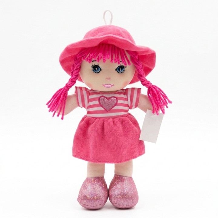 Mini Muñeca De Trapo Peluche Para Niña Sombrero Y Corazón