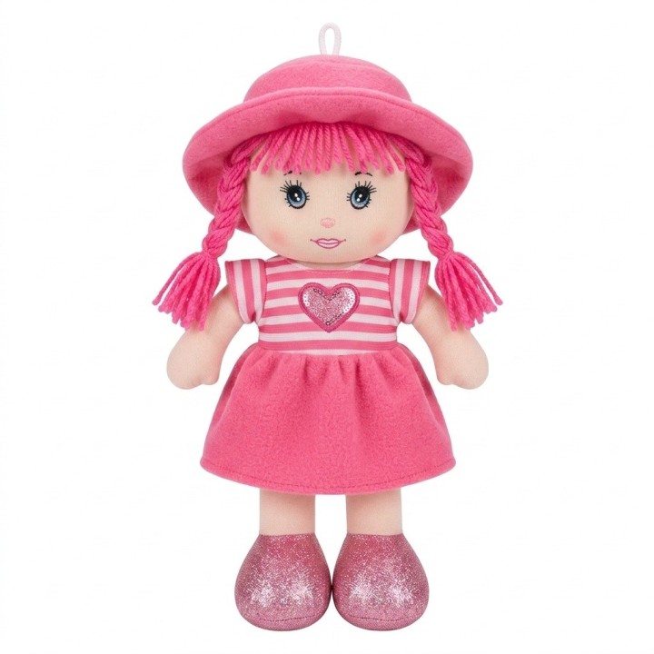 Mini Muñeca De Trapo Peluche Para Niña Sombrero Y Corazón