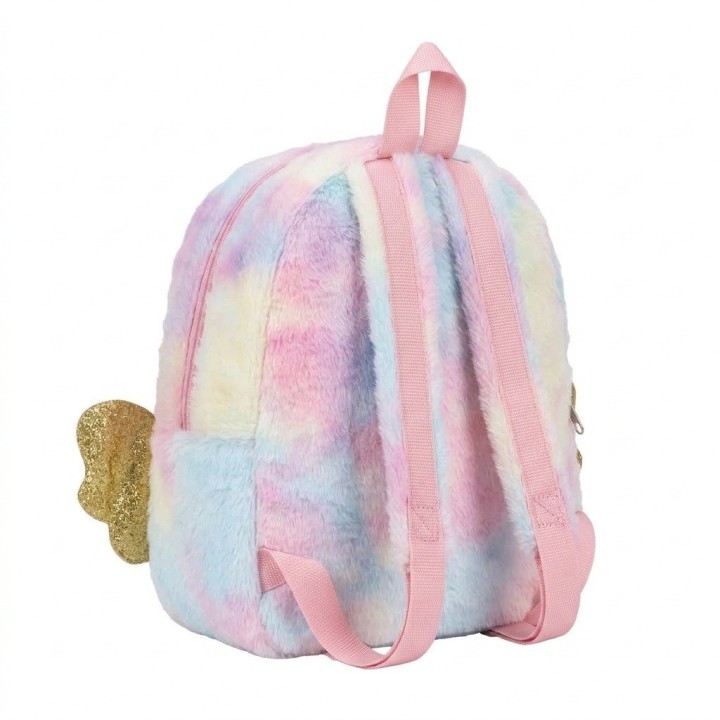 Mochila Peluche Unicornio Niña Con Alas Doradas