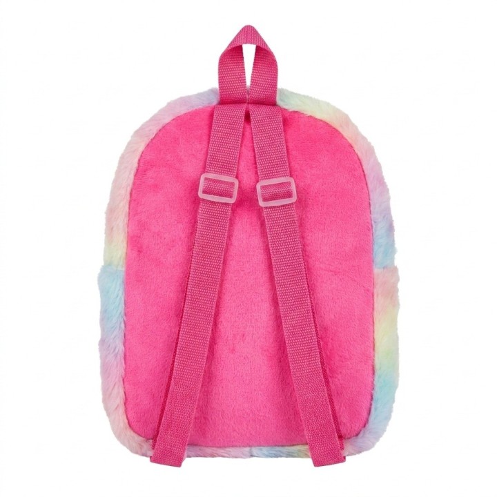 Morral Mochila Peluche Gatito Arcoíris Niña