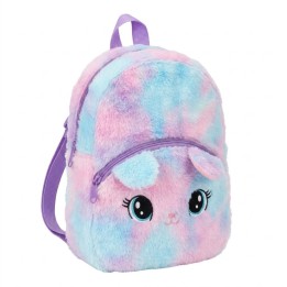 Morral Mochila Peluche Gatito Arcoíris Niña
