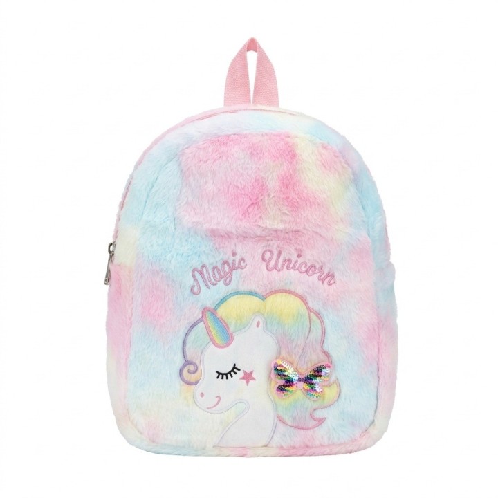 Morral Mochila Peluche Unicornio Para Niña