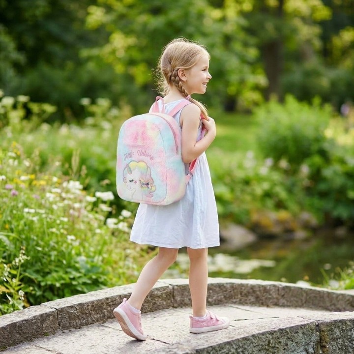 Morral Mochila Peluche Unicornio Para Niña
