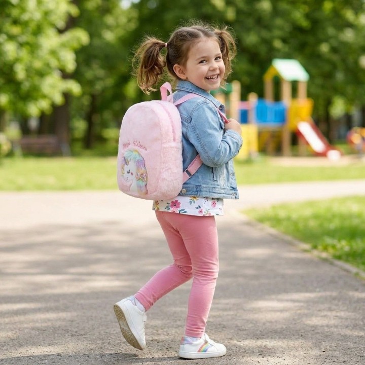 Morral Mochila Peluche Unicornio Para Niña