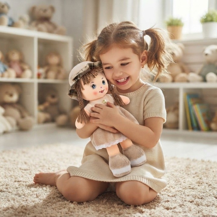Hermosa Muñeca De Trapo Suave Peluche Para Niñas Bebés
