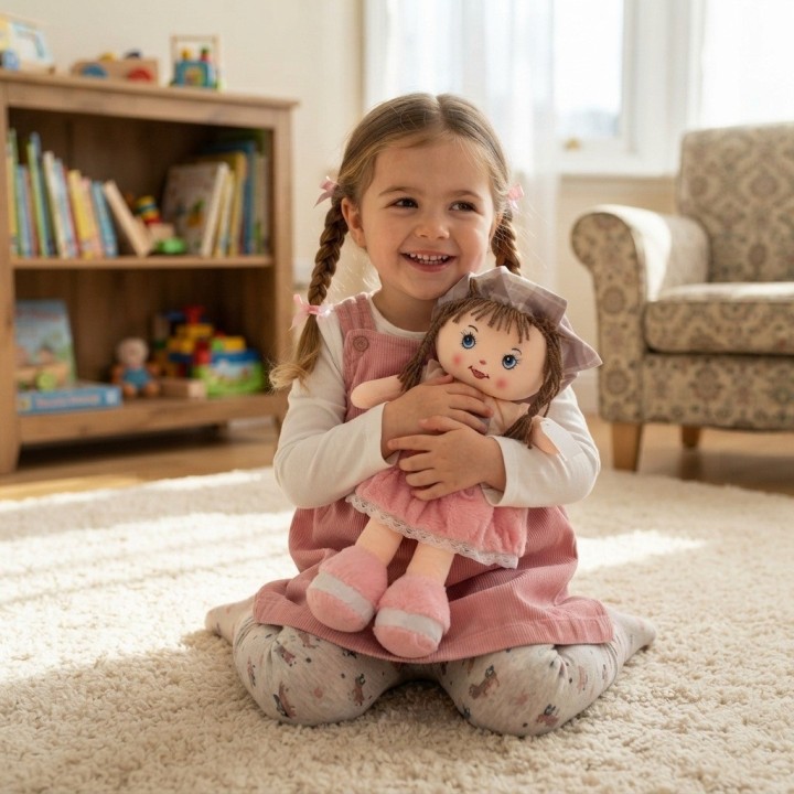 Hermosa Muñeca De Trapo Suave Peluche Para Niñas Bebés