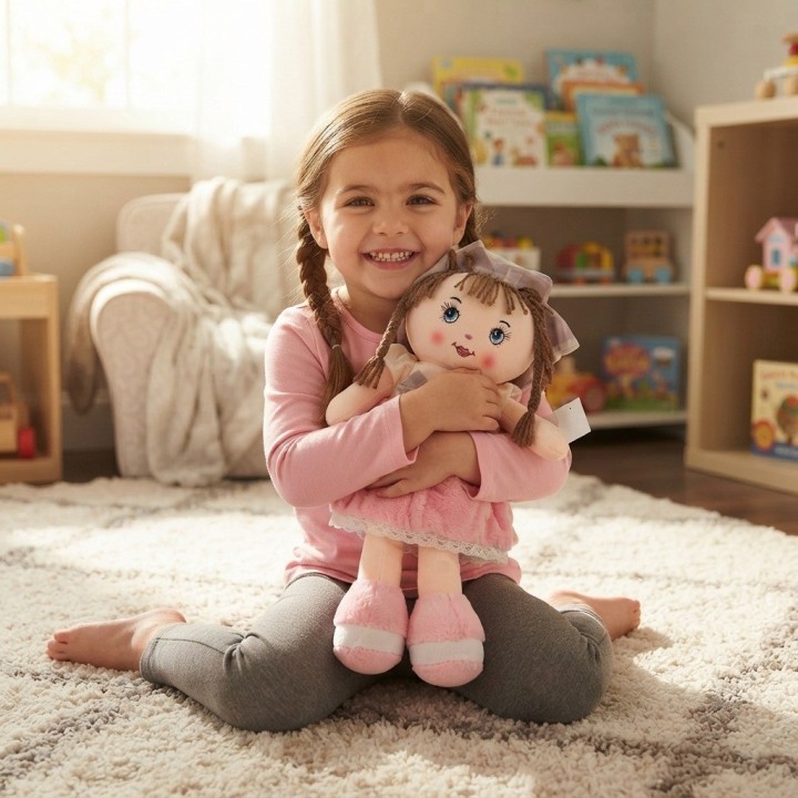 Hermosa Muñeca De Trapo Suave Peluche Para Niñas Bebés