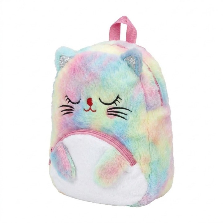 Hermoso Morral Peluche Gato Para Niña Diseño Arcoíris