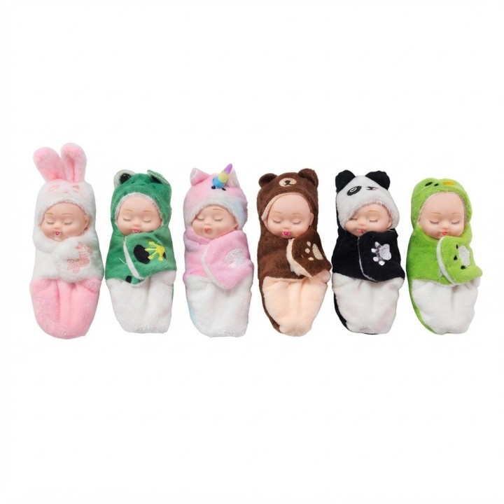 Set X6 Mini Muñecos Bebés Durmiendo Pijama Animalitos