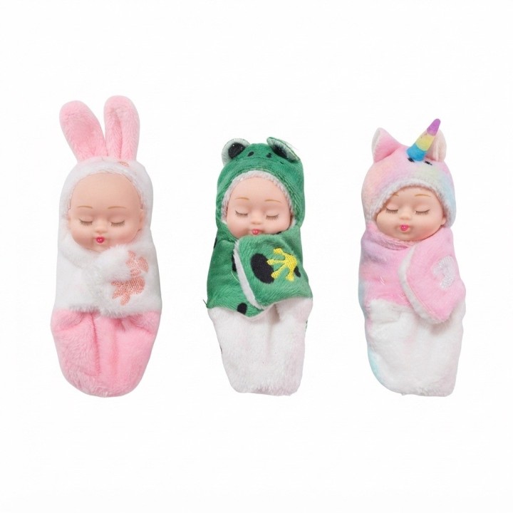 Set X6 Mini Muñecos Bebés Durmiendo Pijama Animalitos