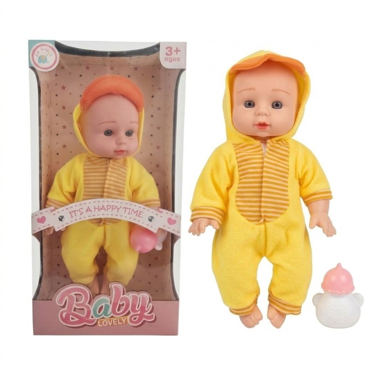 Bebé De Juguete Con Mameluco De Pato Y Biberón