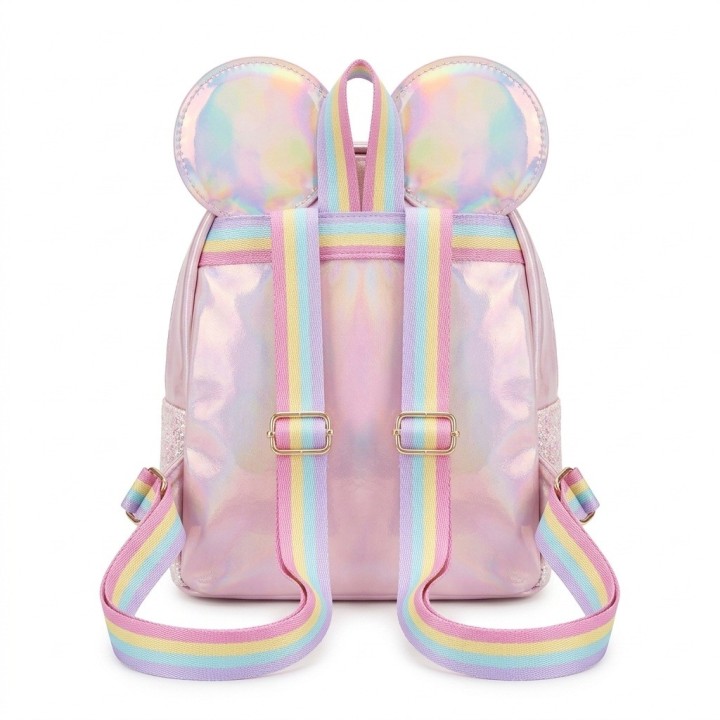 Mochila Morral Brillante Niña Diseño Orejas Lentejuelas