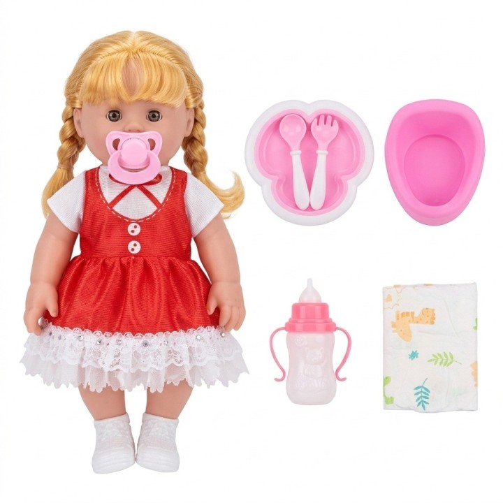 Muñeca Bebé Lovely Doll Con Biberón Y Accesorios Niñas