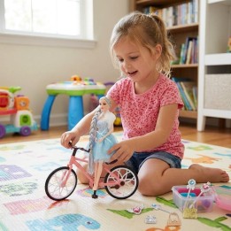 Muñeca Princesa Con Bicicleta Y Accesorios De Magia