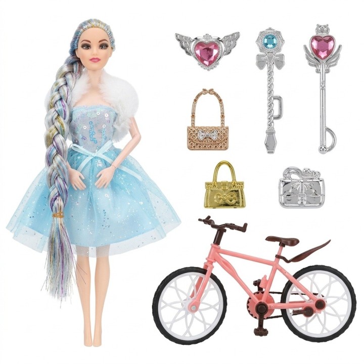 Muñeca Princesa Con Bicicleta Y Accesorios De Magia