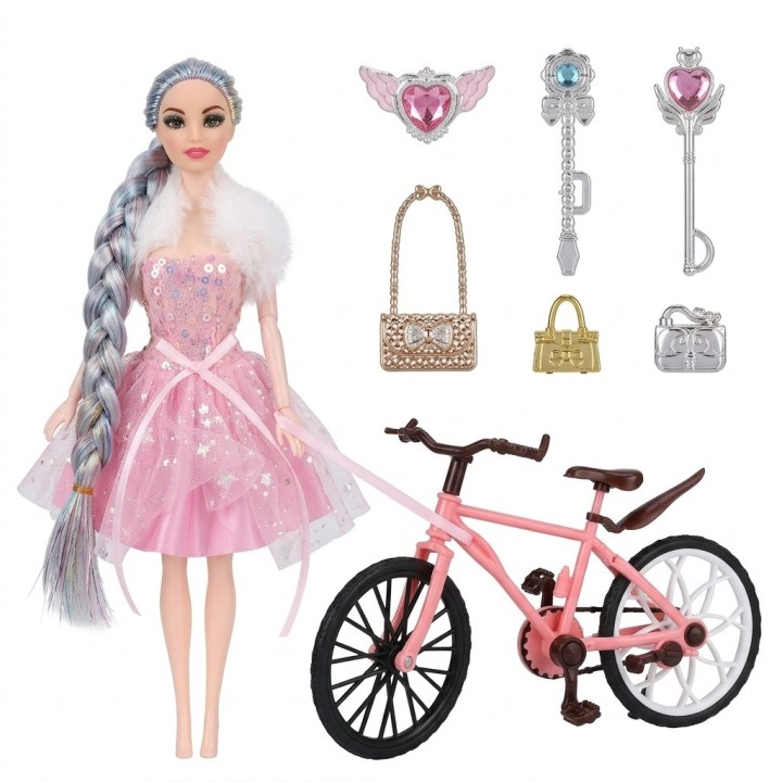 Muñeca Princesa Con Bicicleta Y Accesorios De Magia