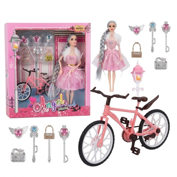 Muñeca Princesa Con Bicicleta Y Accesorios De Magia
