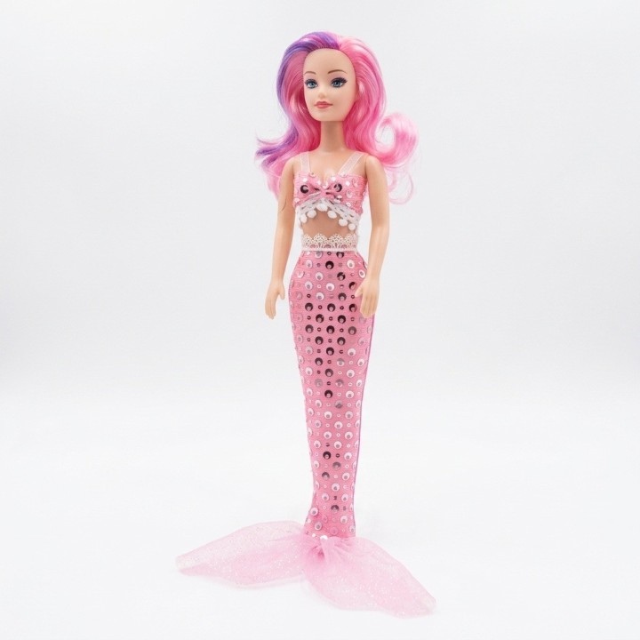 Muñeca Sirena Grande Cola Brillante Juguete Niñas