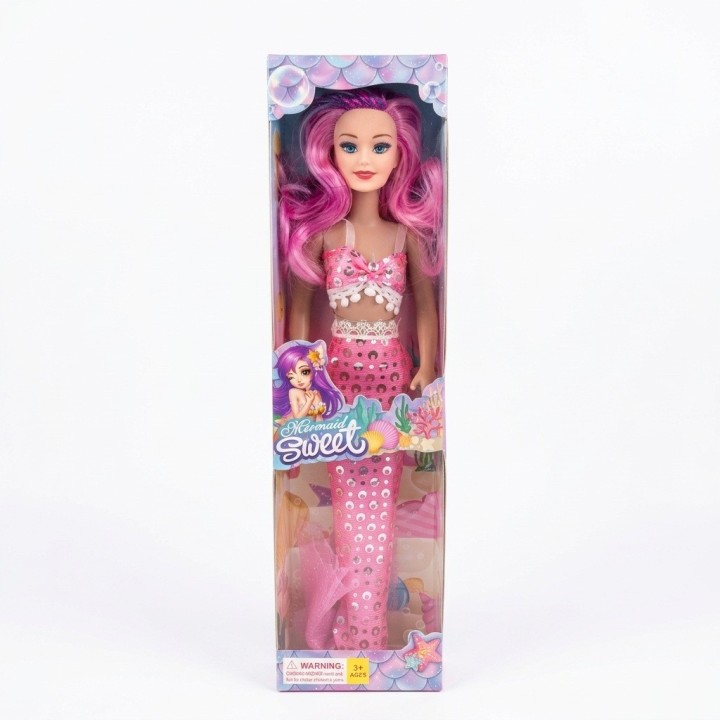 Muñeca Sirena Grande Cola Brillante Juguete Niñas