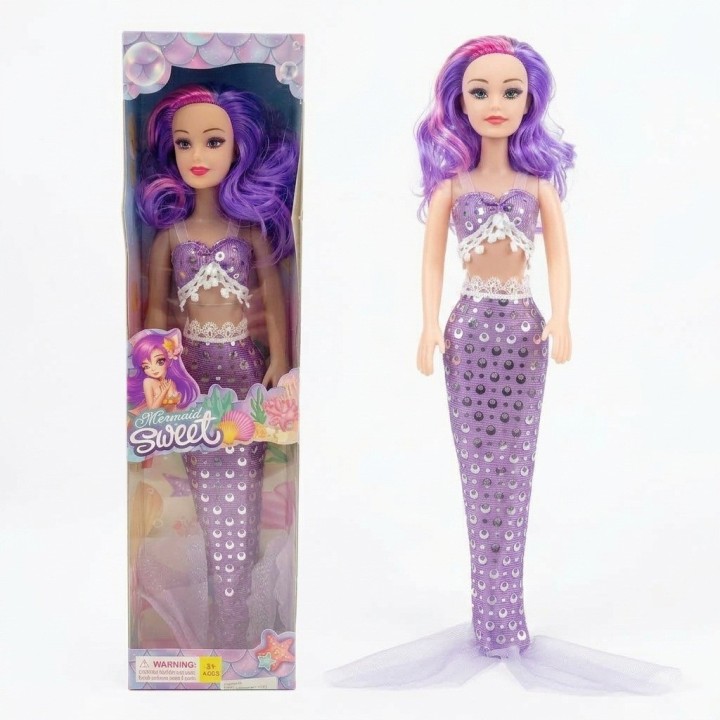 Muñeca Sirena Grande Cola Brillante Juguete Niñas