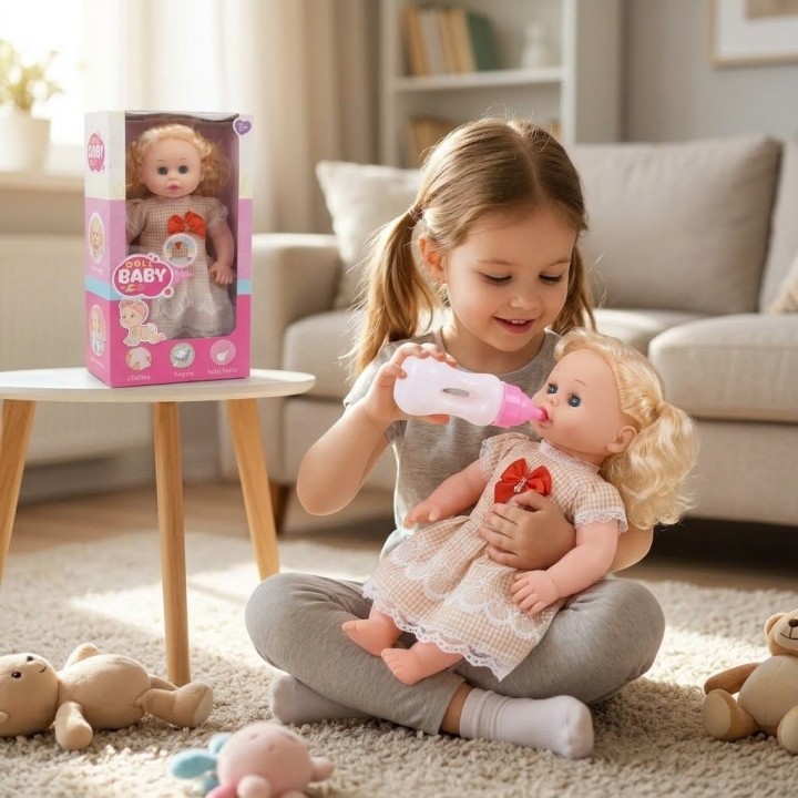 Muñeca Bebé Doll Baby Con Ropa Y Biberón Niñas
