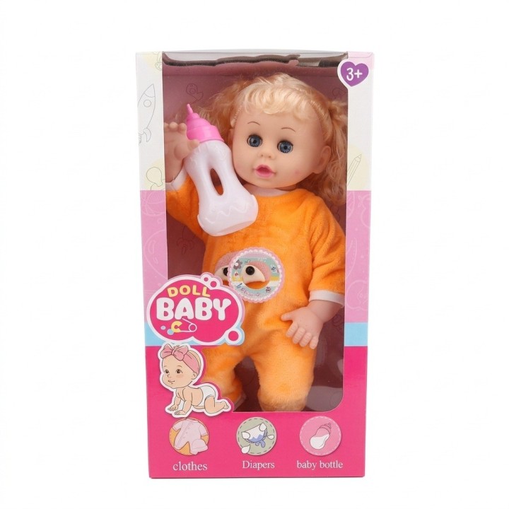 Muñeca Bebé Doll Baby Con Ropa Y Biberón Niñas