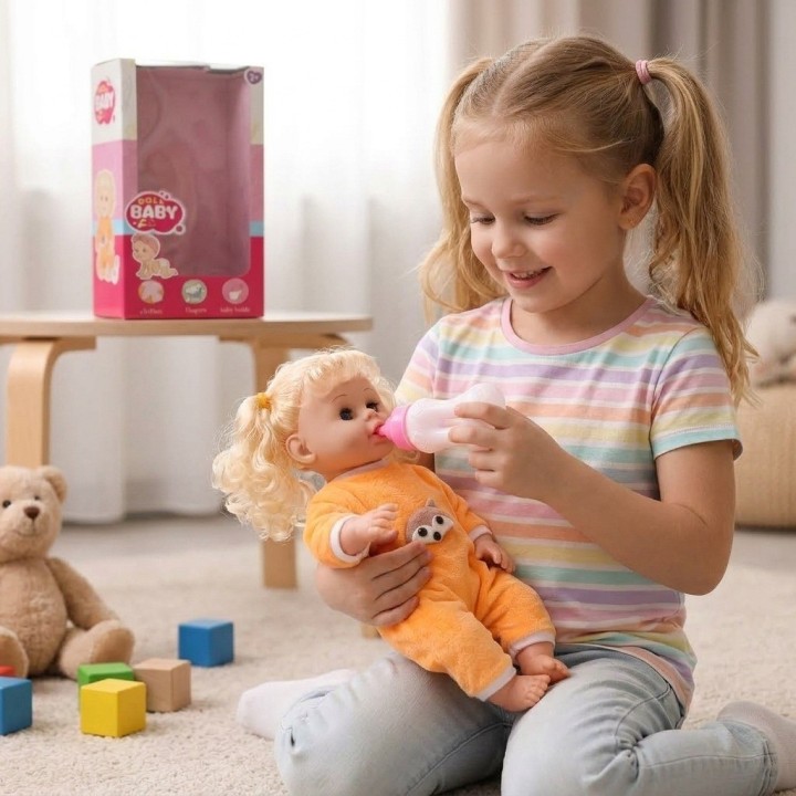 Muñeca Bebé Doll Baby Con Ropa Y Biberón Niñas