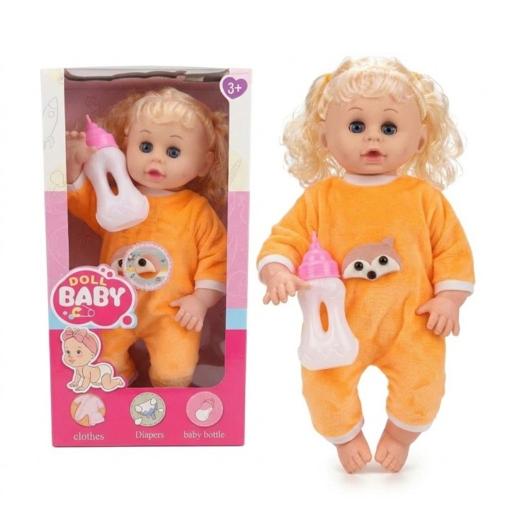 Muñeca Bebé Doll Baby Con Ropa Y Biberón Niñas