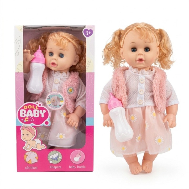 Muñeca Bebé Doll Baby Con Ropa Y Biberón Niñas