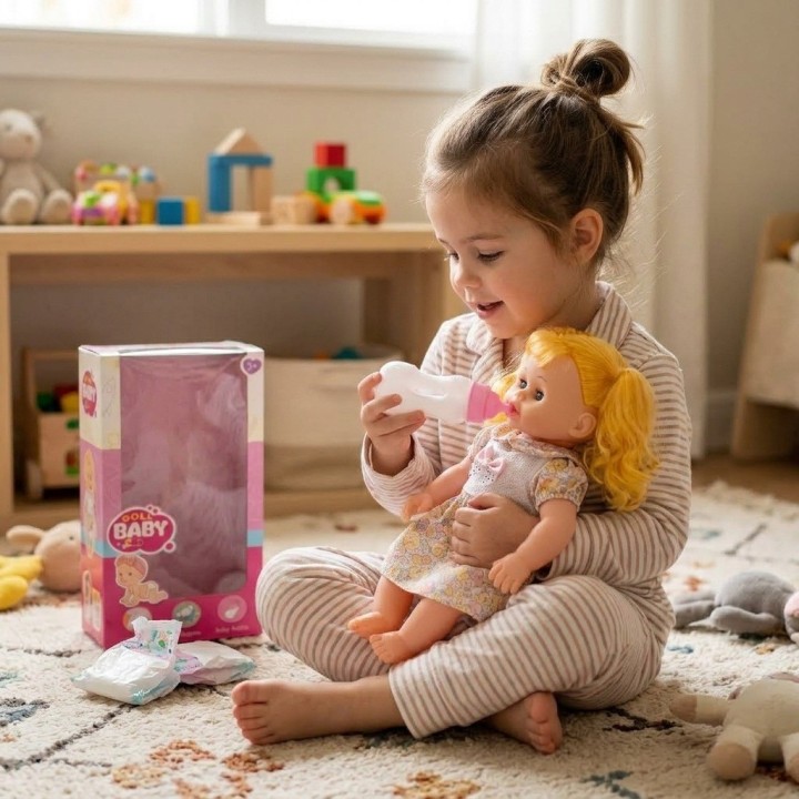 Muñeca Bebé Doll Baby Con Ropa Y Biberón Niñas
