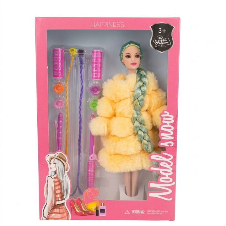 Muñeca Fashion Con Abrigo Y Accesorios De Peinado