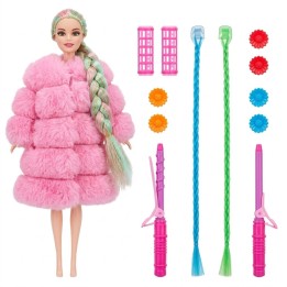 Muñeca Fashion Con Abrigo Y Accesorios De Peinado