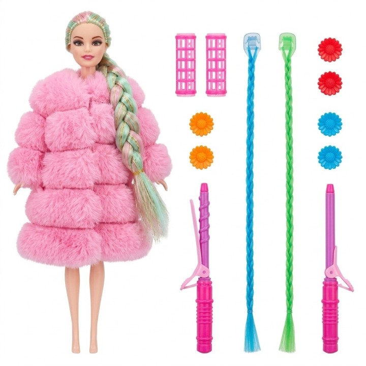 Muñeca Fashion Con Abrigo Y Accesorios De Peinado