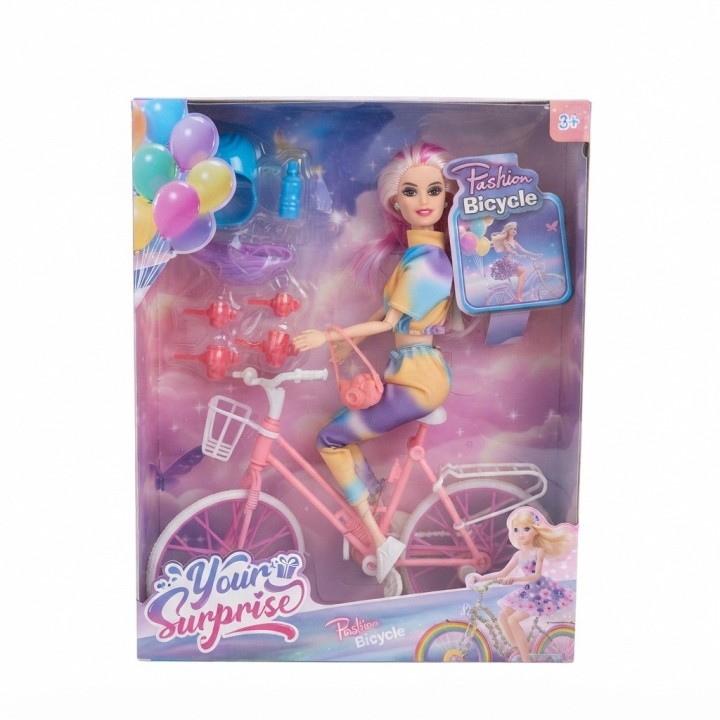 Muñeca Fashion Con Bicicleta Y Accesorios Niñas