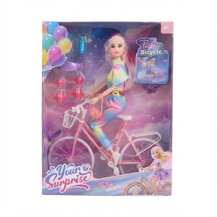 Muñeca Fashion Con Bicicleta Y Accesorios Niñas