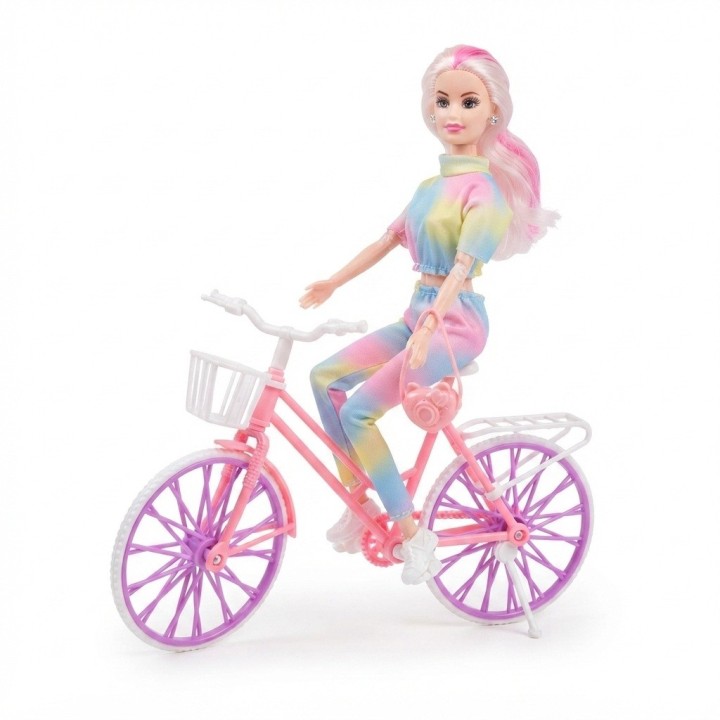 Muñeca Fashion Con Bicicleta Y Accesorios Niñas