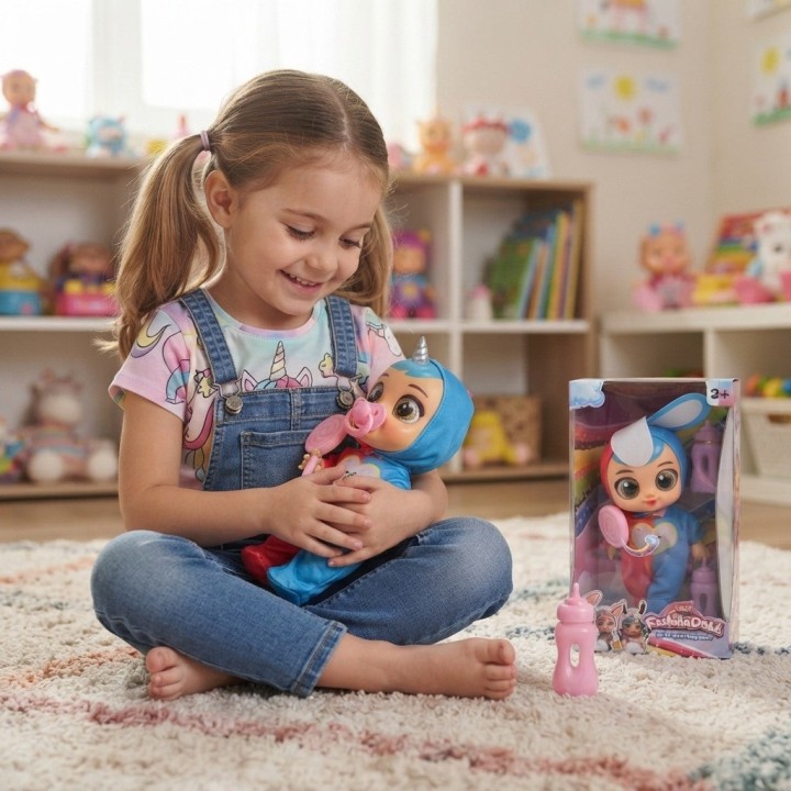 Muñeca Bebé Con Pijama De Animales Chupo Tetero Y Dulce